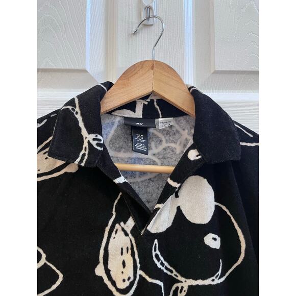 H&M Men’s Regular Fit Peanuts Snoop Print Terry Polo Shirt Size XS - Picture 5 of 10